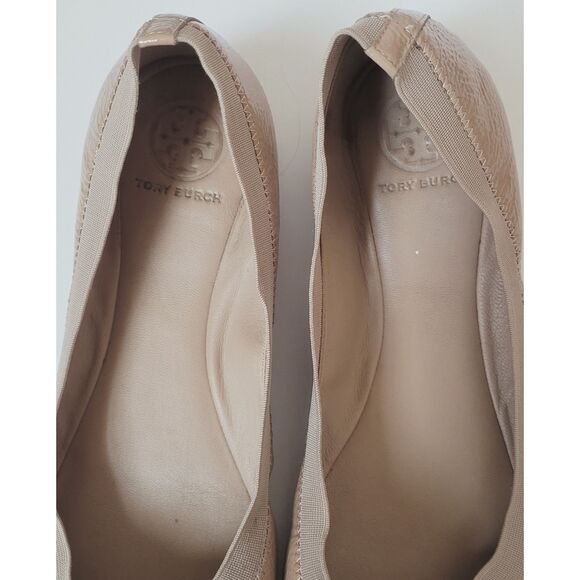 Tory Burch Caroline Tan Patent Leather Ballet Flats Size 10 shoes true to size - Picture 4 of 5